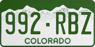 CO license plate 992RBZ
