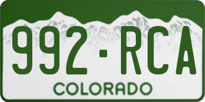 CO license plate 992RCA