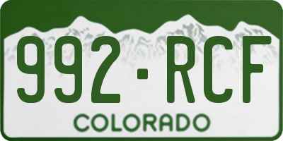 CO license plate 992RCF