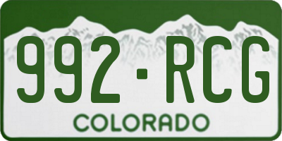 CO license plate 992RCG