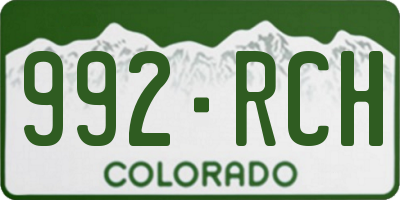 CO license plate 992RCH