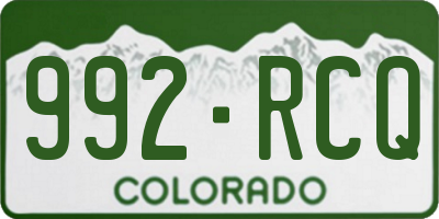 CO license plate 992RCQ