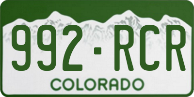 CO license plate 992RCR