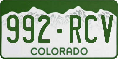 CO license plate 992RCV