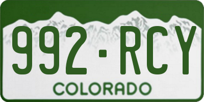 CO license plate 992RCY