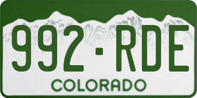 CO license plate 992RDE
