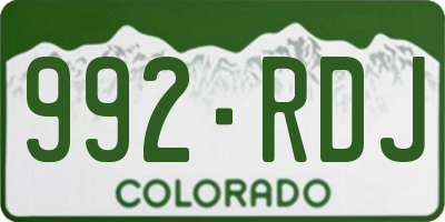 CO license plate 992RDJ