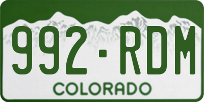 CO license plate 992RDM