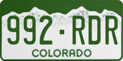 CO license plate 992RDR