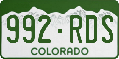 CO license plate 992RDS