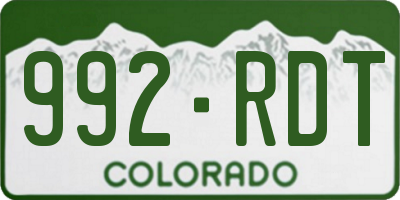 CO license plate 992RDT