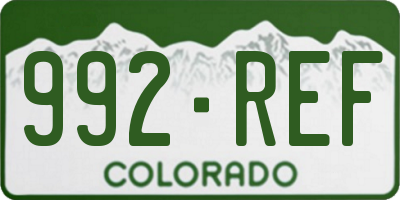 CO license plate 992REF