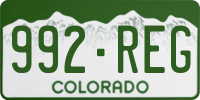 CO license plate 992REG