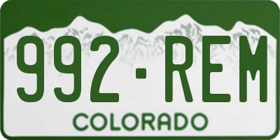 CO license plate 992REM