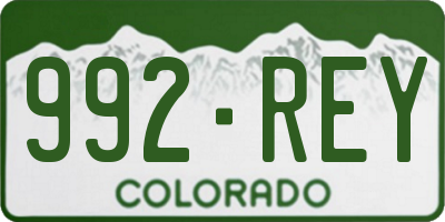 CO license plate 992REY