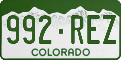 CO license plate 992REZ