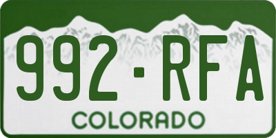 CO license plate 992RFA