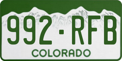 CO license plate 992RFB