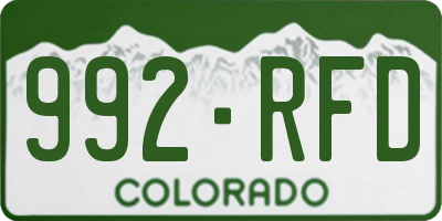 CO license plate 992RFD