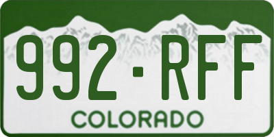 CO license plate 992RFF