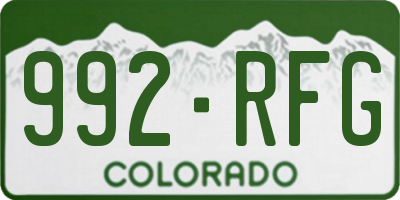 CO license plate 992RFG
