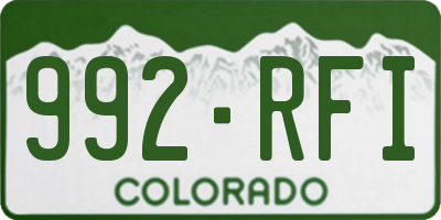 CO license plate 992RFI