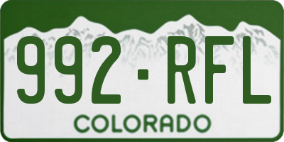 CO license plate 992RFL