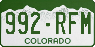 CO license plate 992RFM