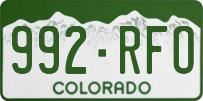 CO license plate 992RFO