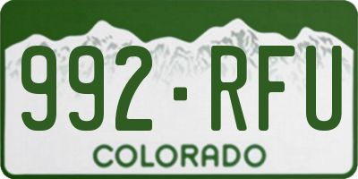 CO license plate 992RFU