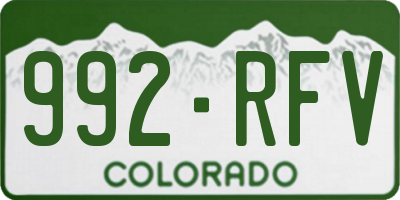 CO license plate 992RFV