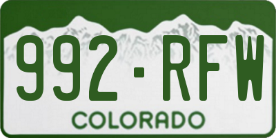 CO license plate 992RFW