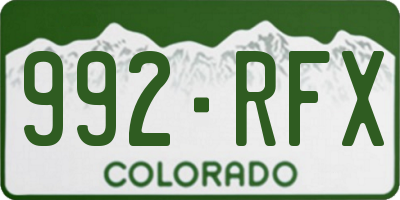 CO license plate 992RFX