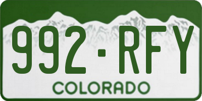 CO license plate 992RFY