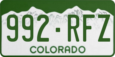 CO license plate 992RFZ