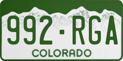 CO license plate 992RGA