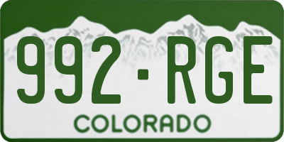 CO license plate 992RGE