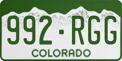 CO license plate 992RGG