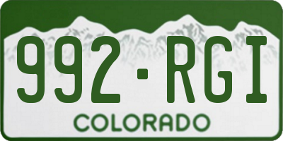 CO license plate 992RGI