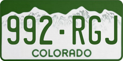 CO license plate 992RGJ