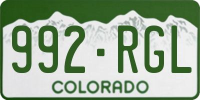 CO license plate 992RGL