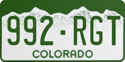 CO license plate 992RGT