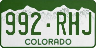 CO license plate 992RHJ