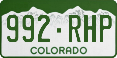 CO license plate 992RHP