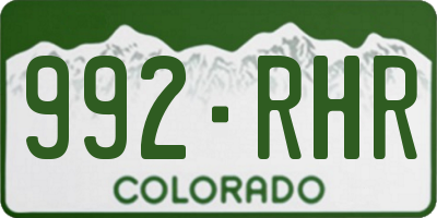 CO license plate 992RHR
