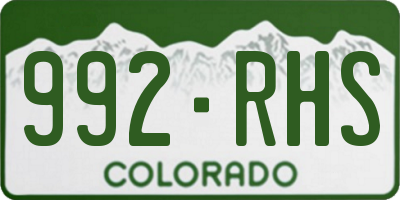 CO license plate 992RHS