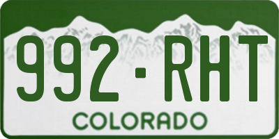 CO license plate 992RHT