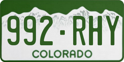 CO license plate 992RHY