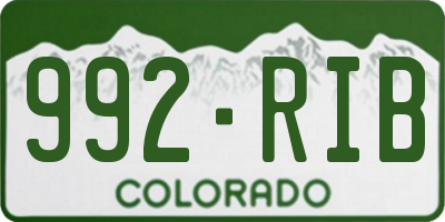CO license plate 992RIB