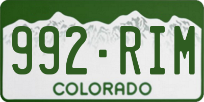CO license plate 992RIM